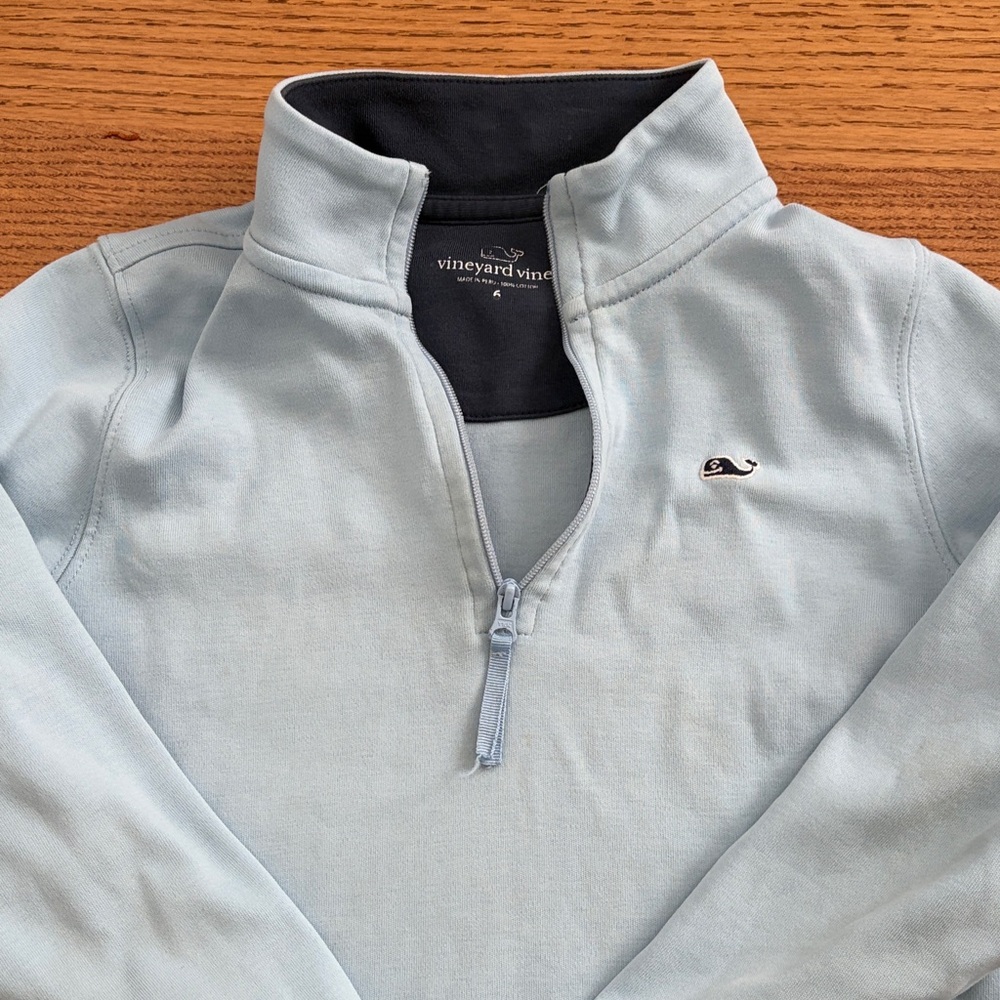 Vineyard Vines Sky Blue Half-Zip Sweater